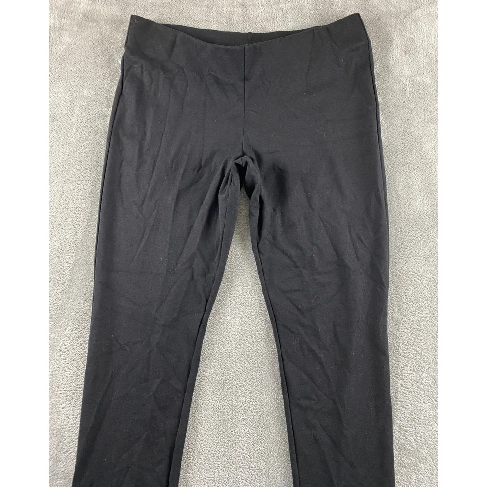 Lauren Ralph Lauren Womens Medium Black Knit Pull On Slim Straight Leg Pants